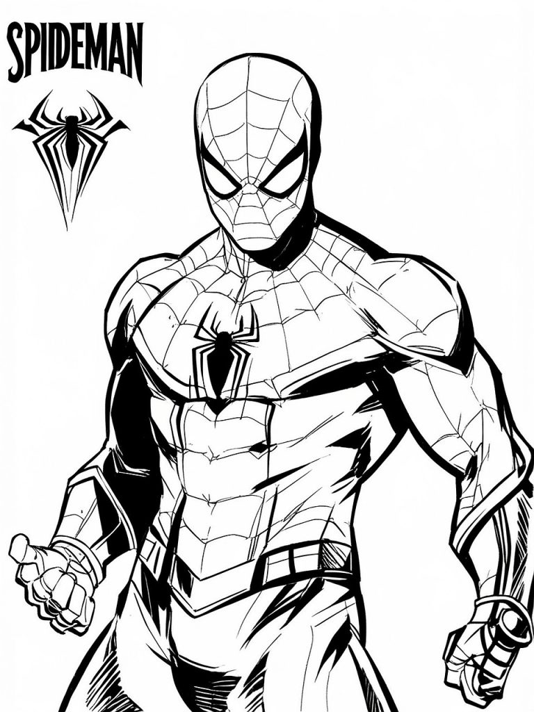 Super kahraman Spiderman Boyama Sayfası Yeni